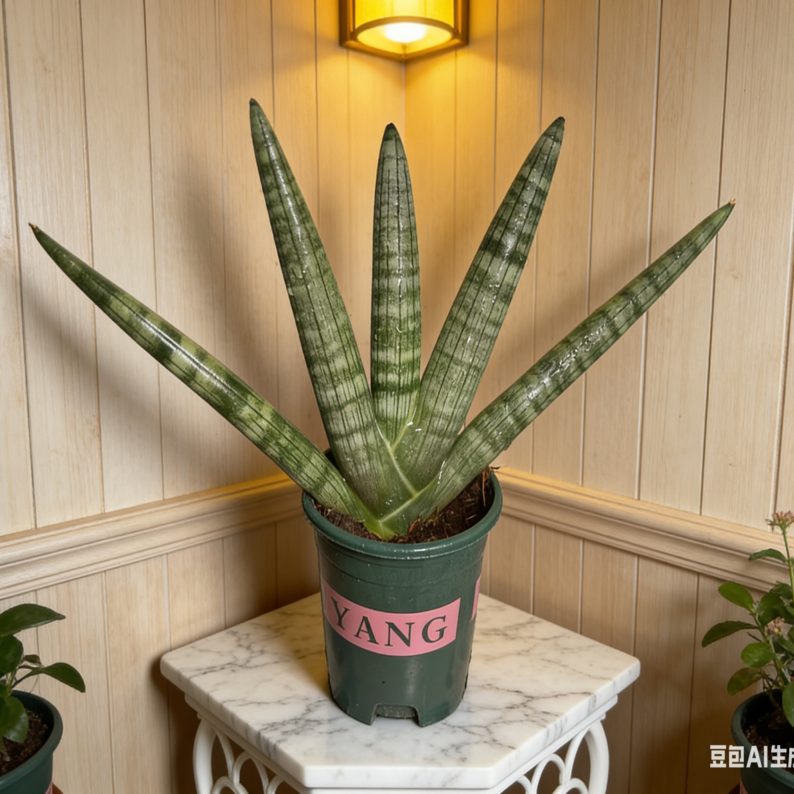 佛手虎皮兰盆栽室内绿植防辐射吸甲醛办公室耐阴好养四季常青花卉