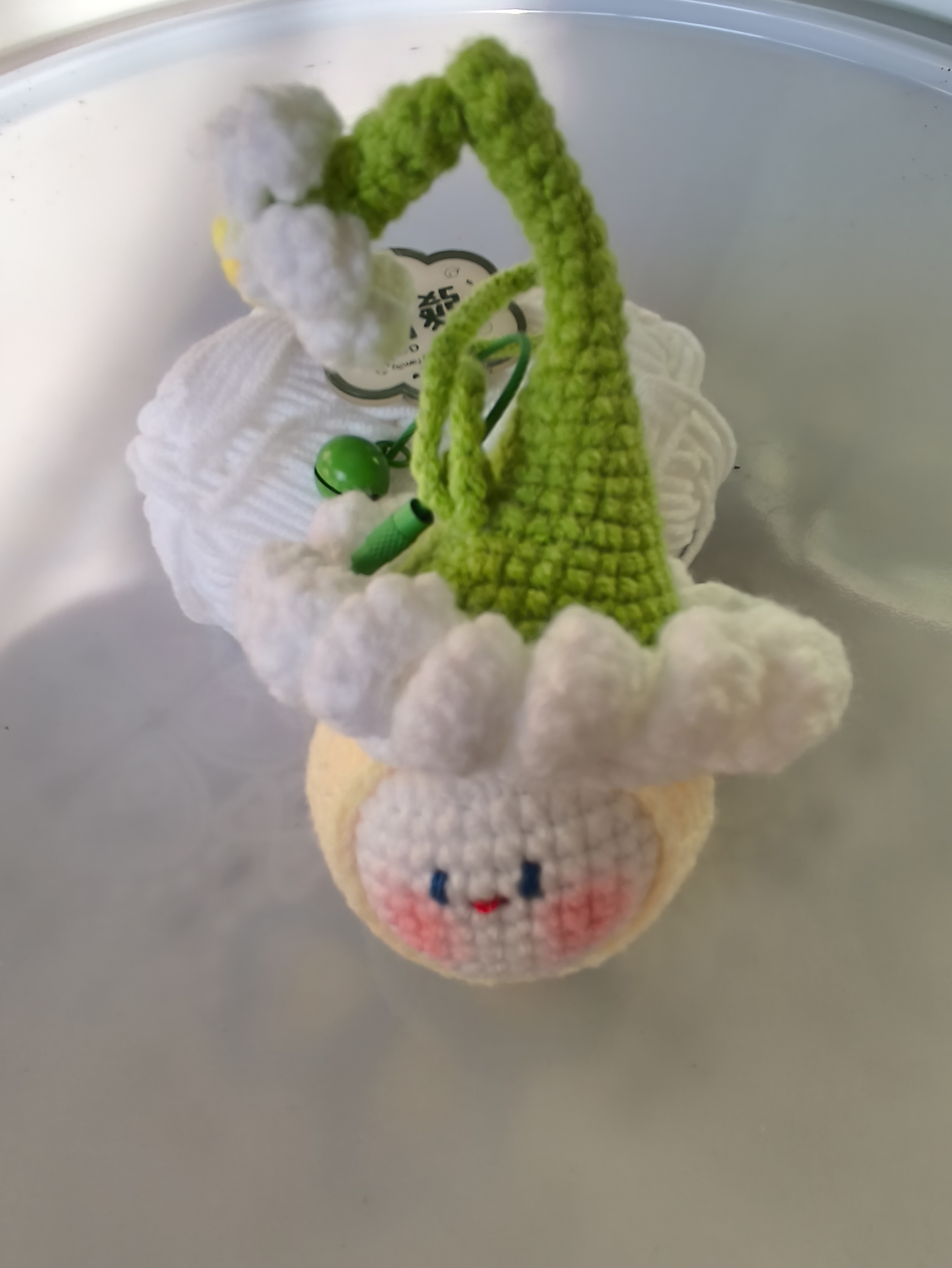 毛线手工雏菊团子娃娃