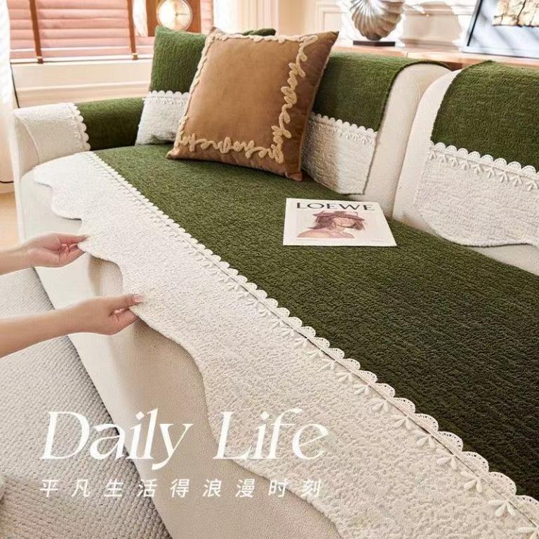 【语朵】中古风加厚雪尼尔沙发垫四季通用防滑防猫抓高级感盖布巾