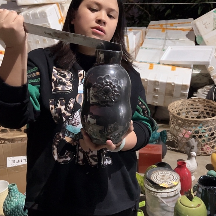 瓶高度25厘米口径6厘米微瑕捡漏