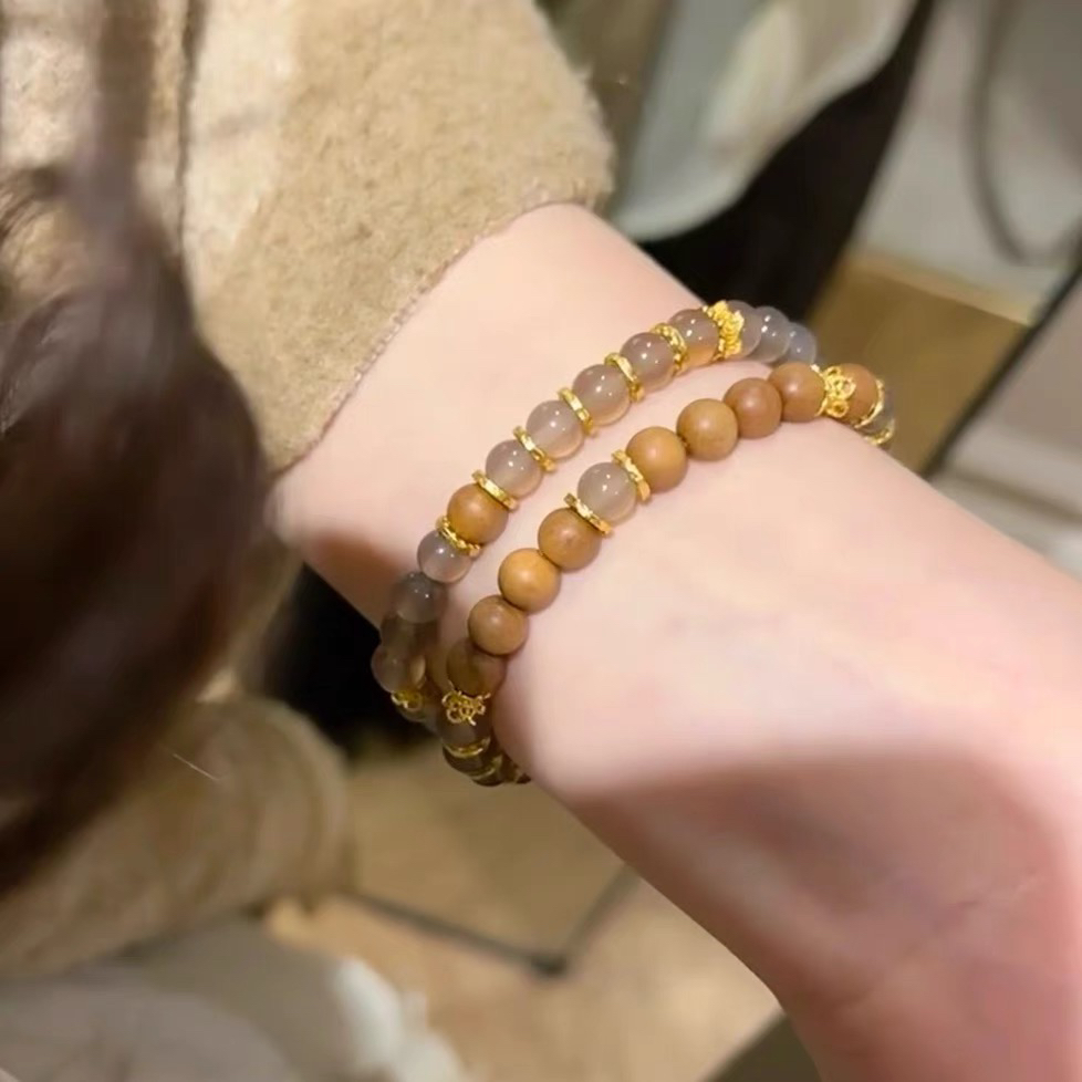 钛钢玻璃手链 新中式手链女款轻奢小众精致感手链