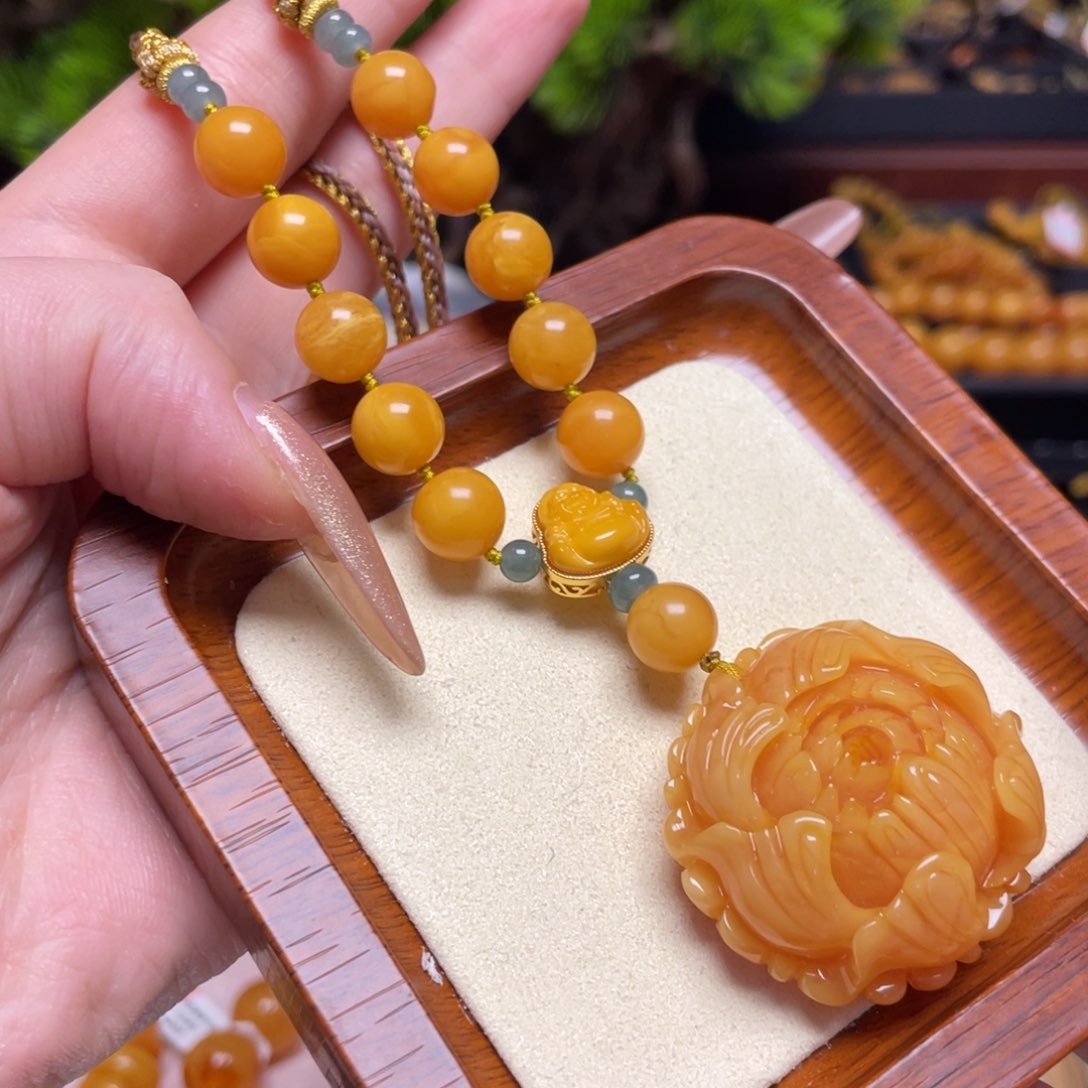 蜜蜡颈饰未镶嵌项链