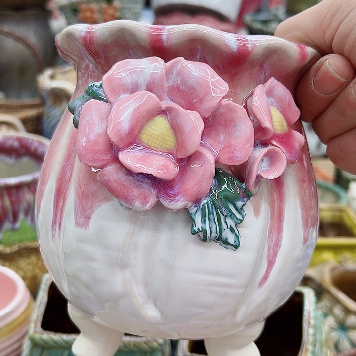 多肉绿植陶瓷花盆9.9包邮，有孔