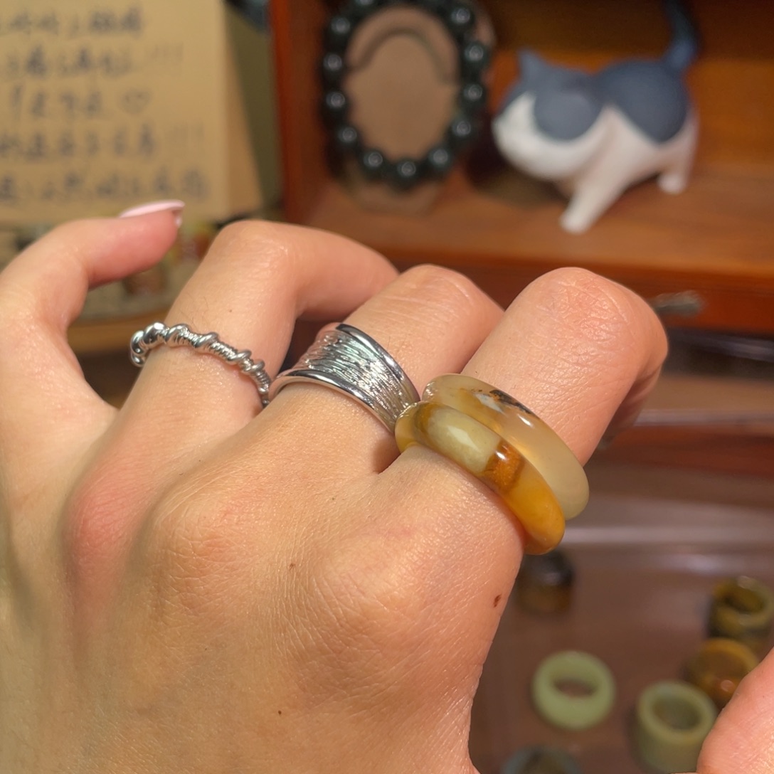 未镶嵌岫玉戒指251-18.3