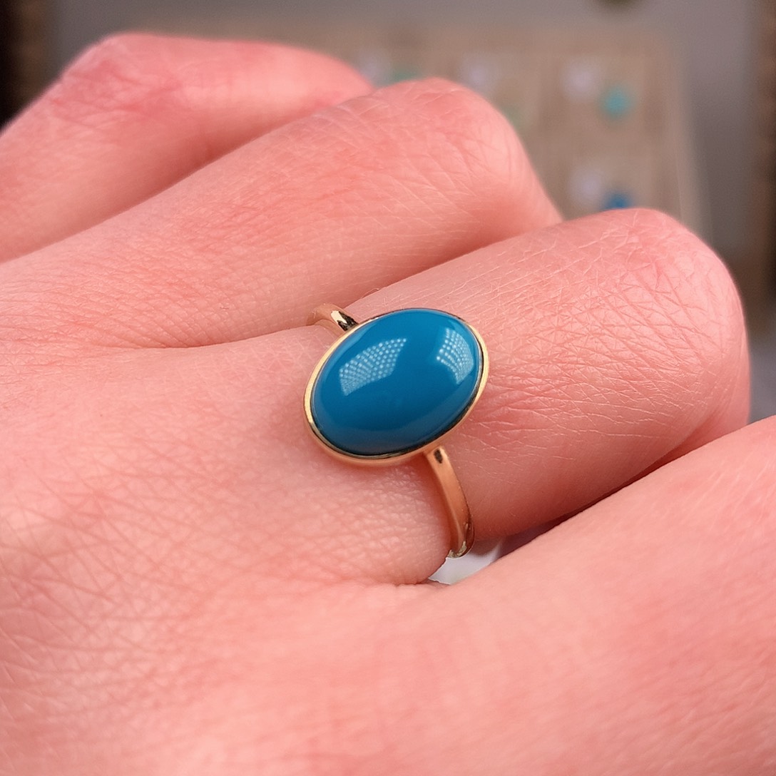 绿松石戒指18K金镶嵌@***生