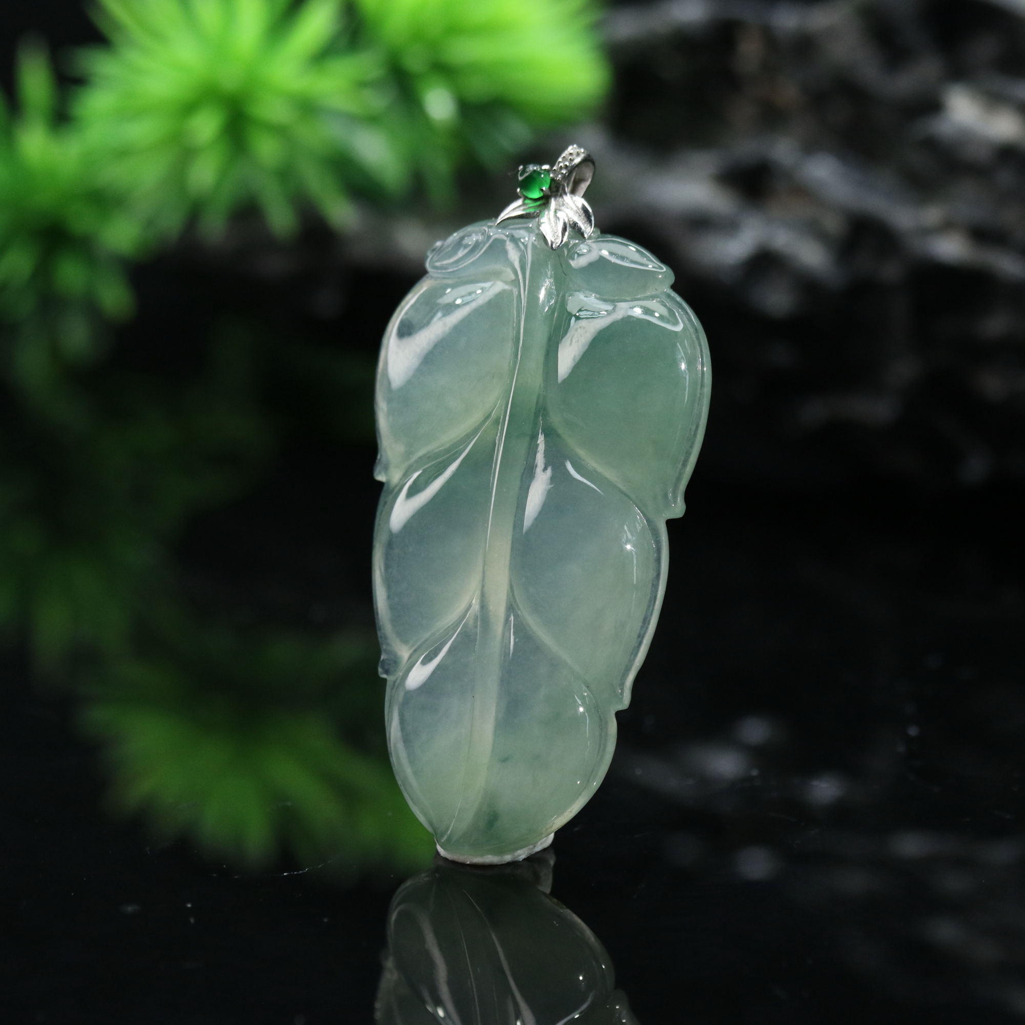 7天然缅甸翡翠A货18k冰叶子/901298/北京中保拍卖