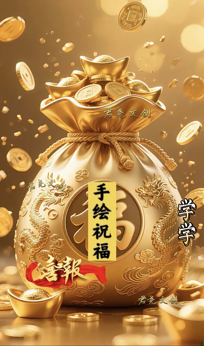4号 老师推荐 学生文昌手绘卡福袋生肖挂饰
