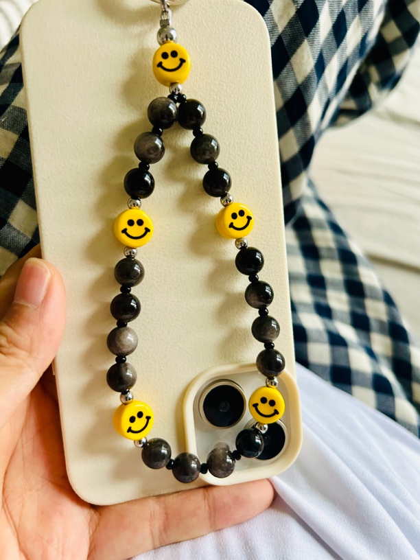 笑脸手机链串珠防丢挂件可爱百搭挂件