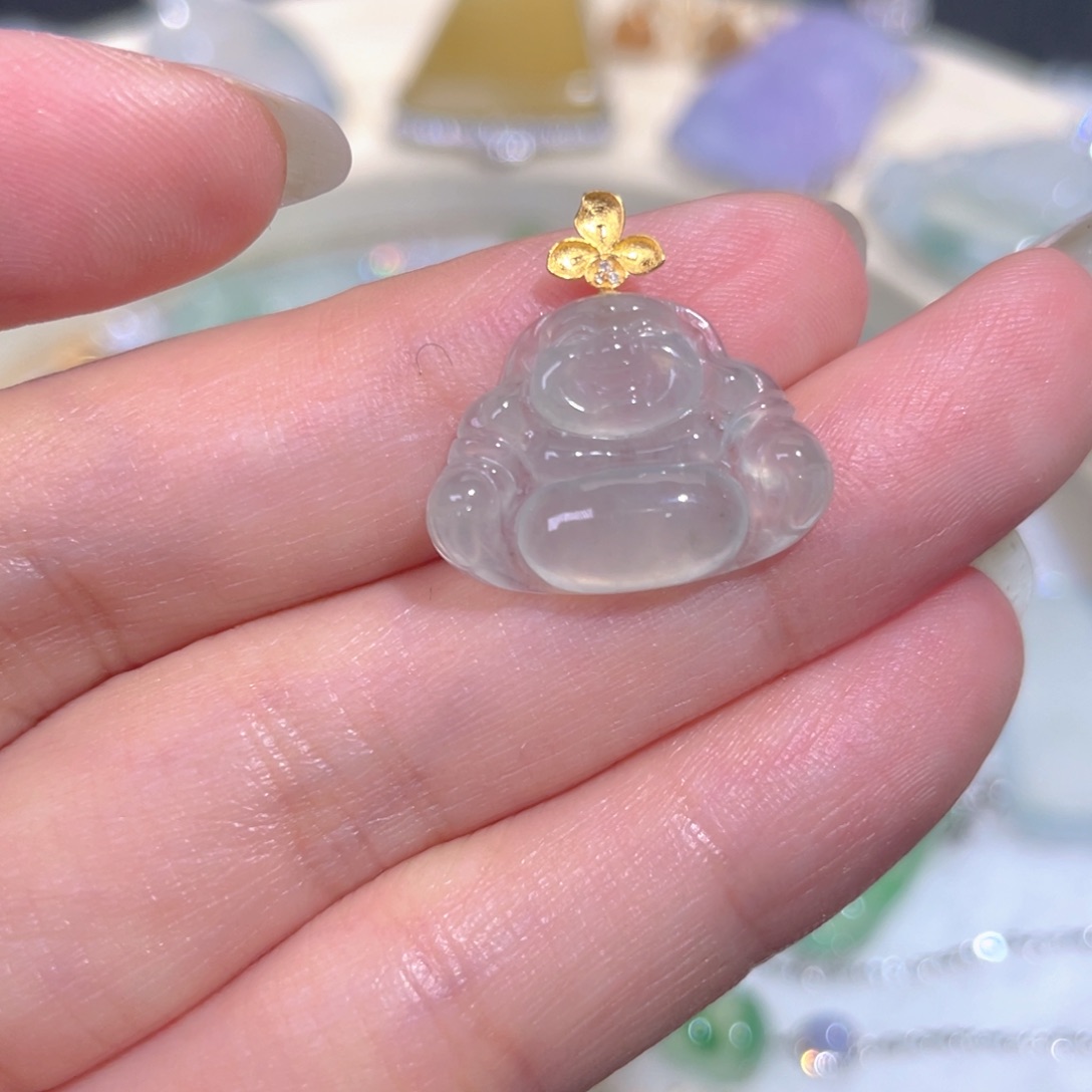 颈饰18K金镶嵌翡翠翡翠