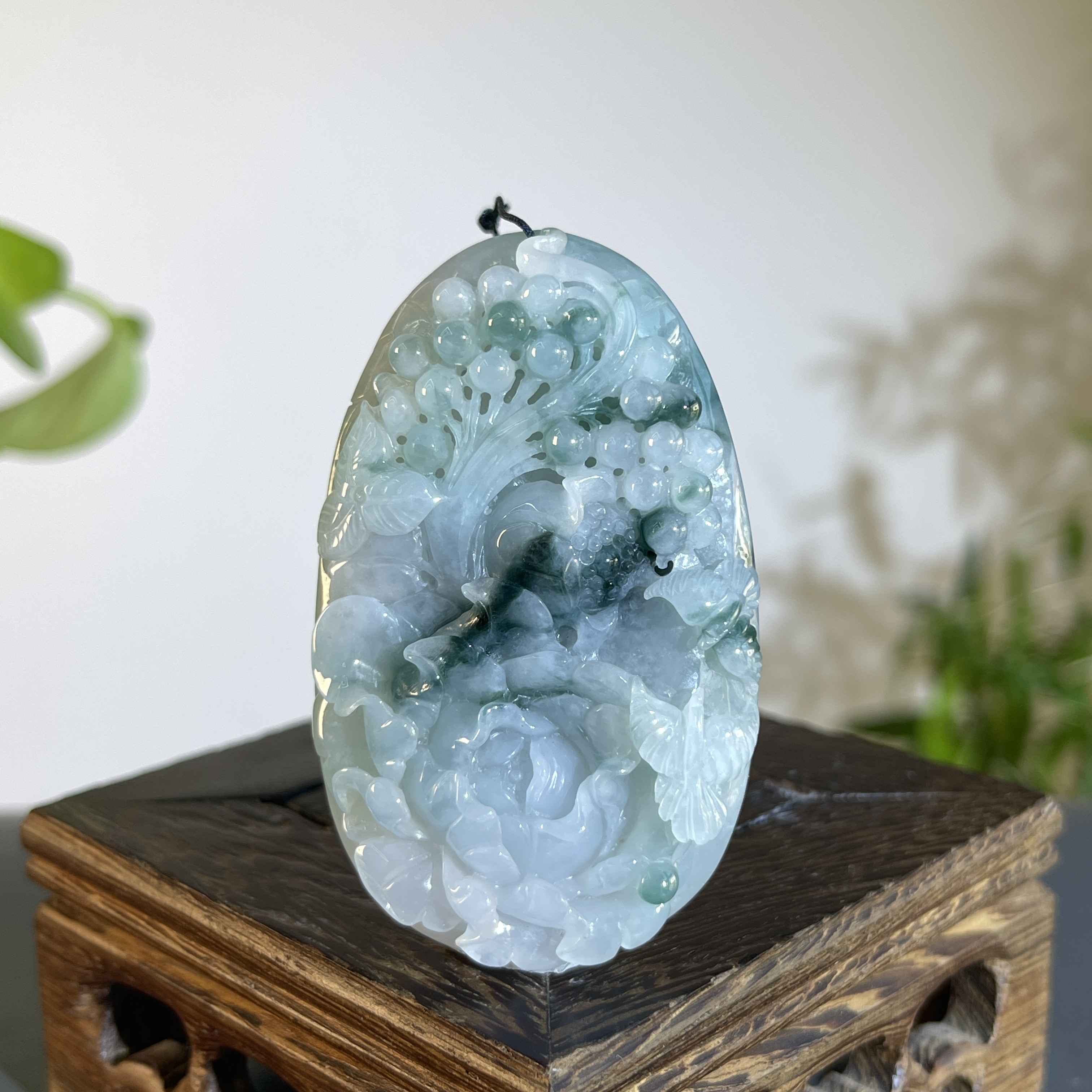 JTA23-61  天然缅甸A货翡翠 花开富贵