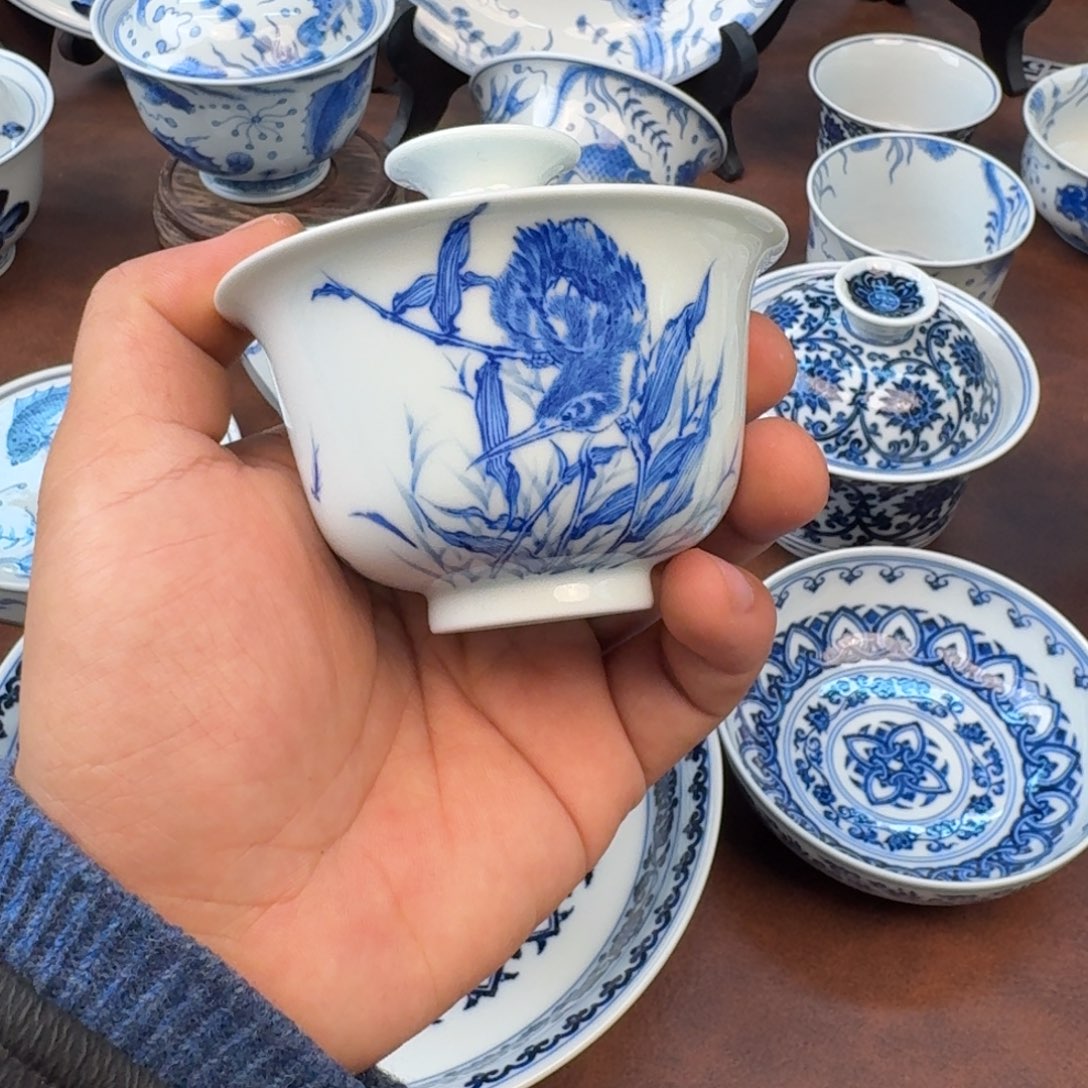 6***6摆件陶单翠盖碗微瑕福利