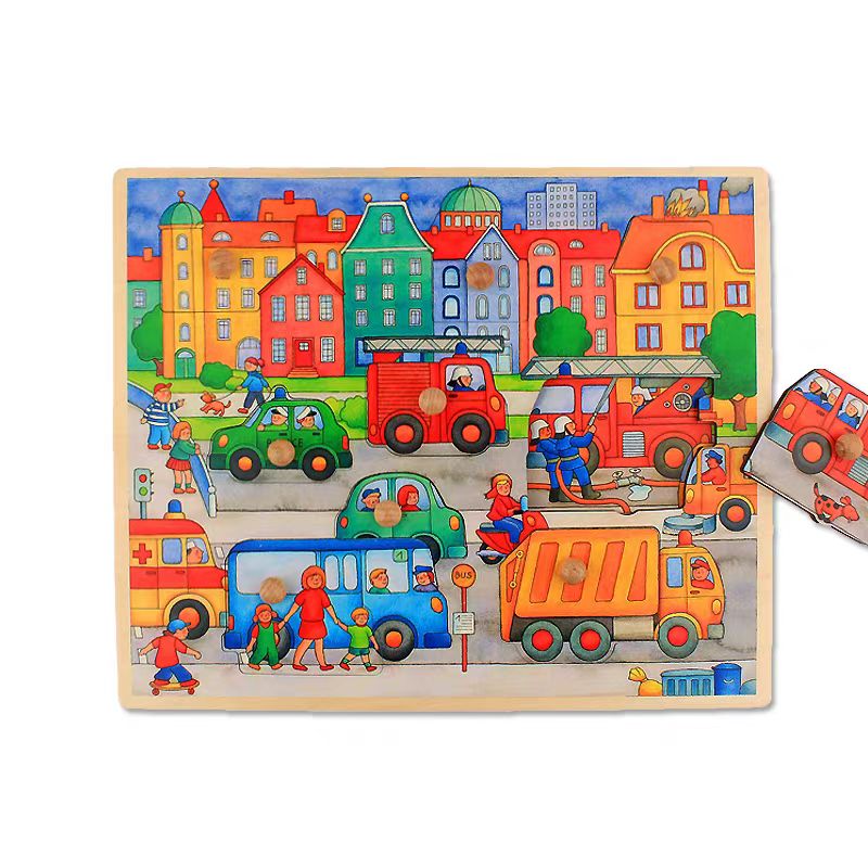 【1.5-3岁】嵌板拼图-交通主题