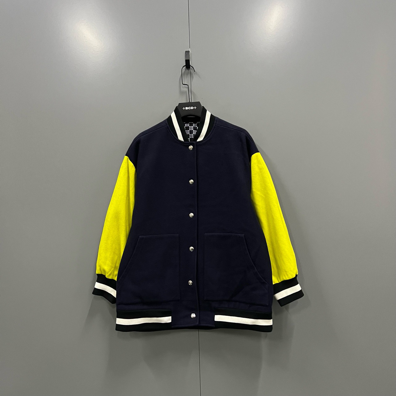 99新 MSGM （jp）217拼接撞色学院风夹克/40码