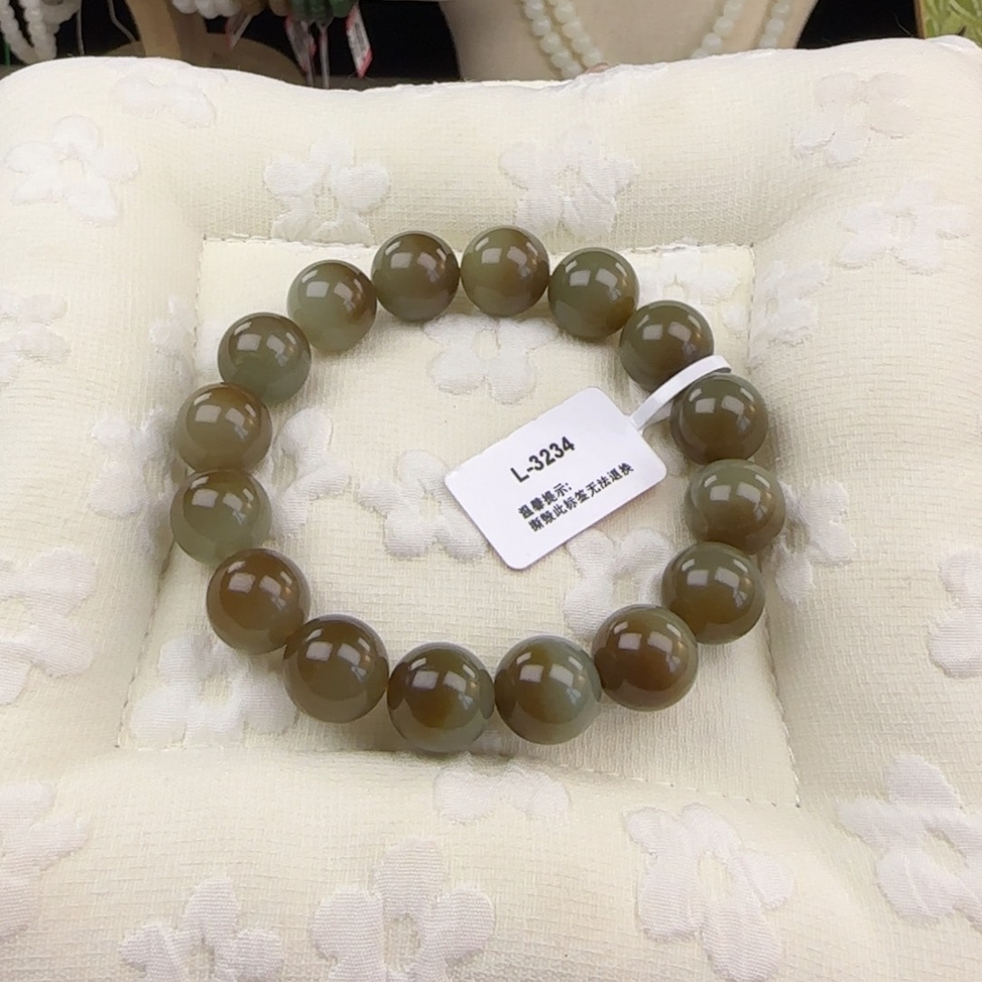 和田玉（糖玉）未镶嵌手链卡12聚宝盆