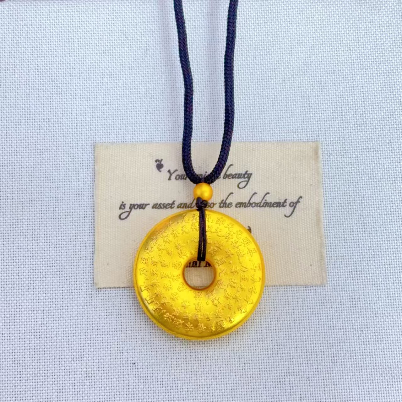 合金吊坠 合金古法心经文平安扣吊坠