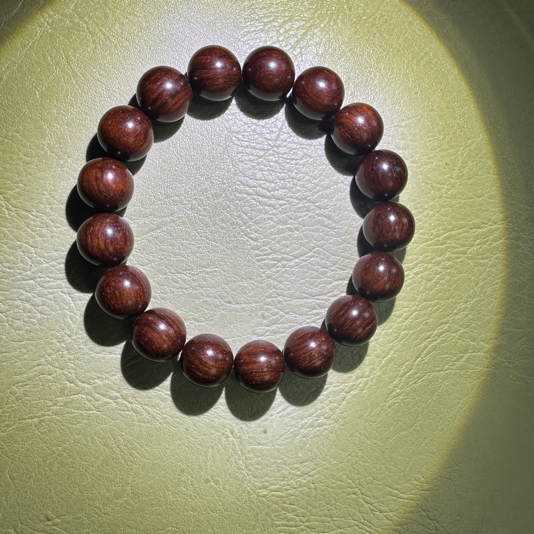 檀香紫檀1.2单圈泥料鱼鳞纹