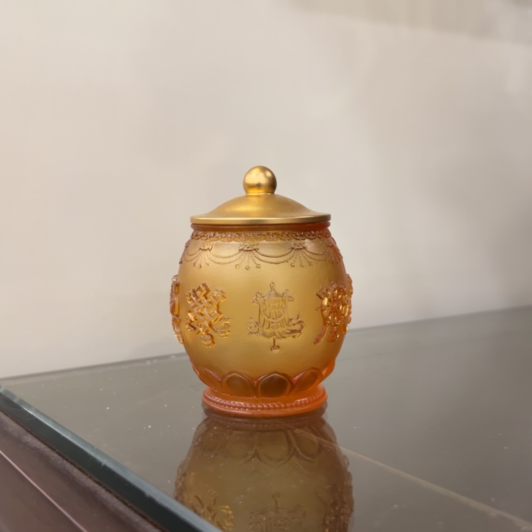 玻璃琥珀色古法琉璃杯子大号