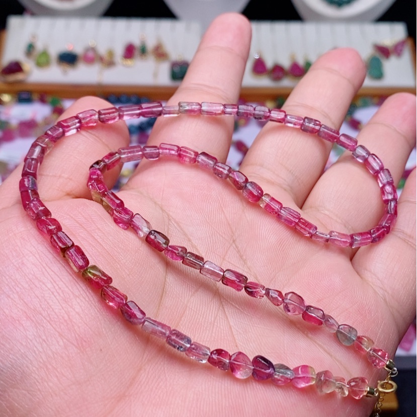 【闪购商品】碧玺项链18K金镶嵌碧玺