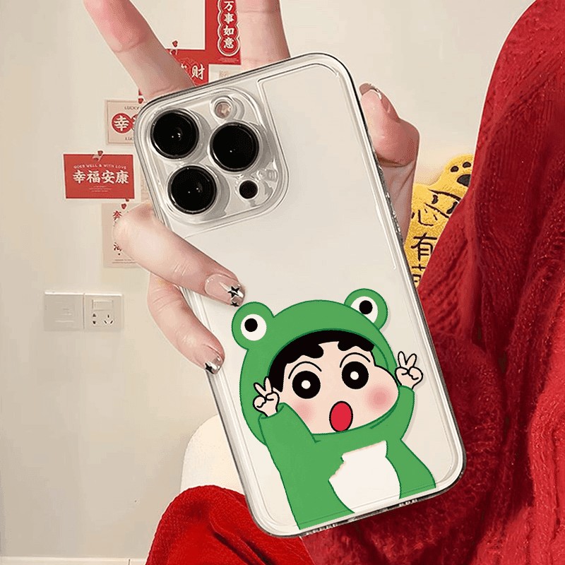 青蛙小新适用苹果16PROMAX手机壳iPhone15Plus新款14/13/12通用女