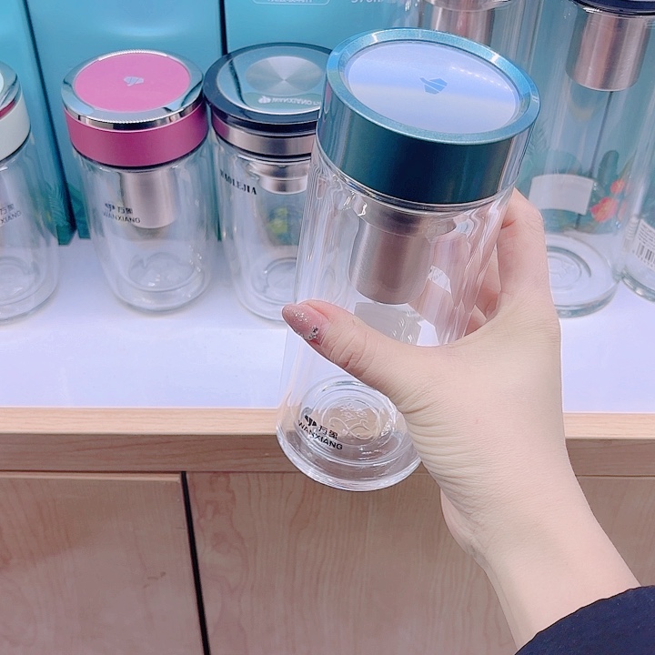 万象品牌双层玻璃杯V149-410青碧样品