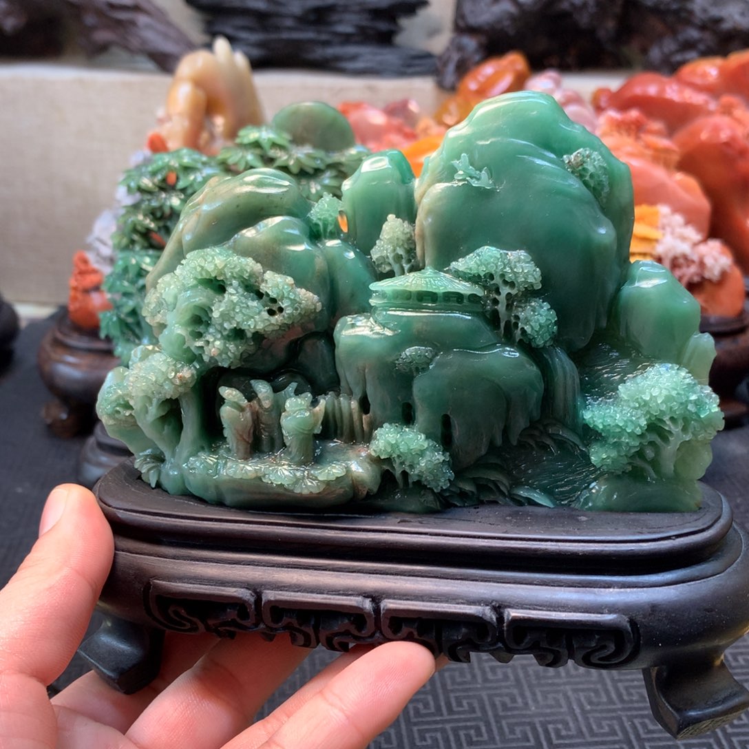 四川石四川绿摆件
