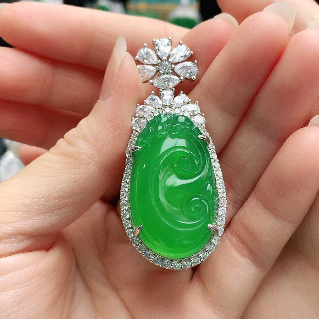 玛瑙/玉髓吊坠银S925镶嵌