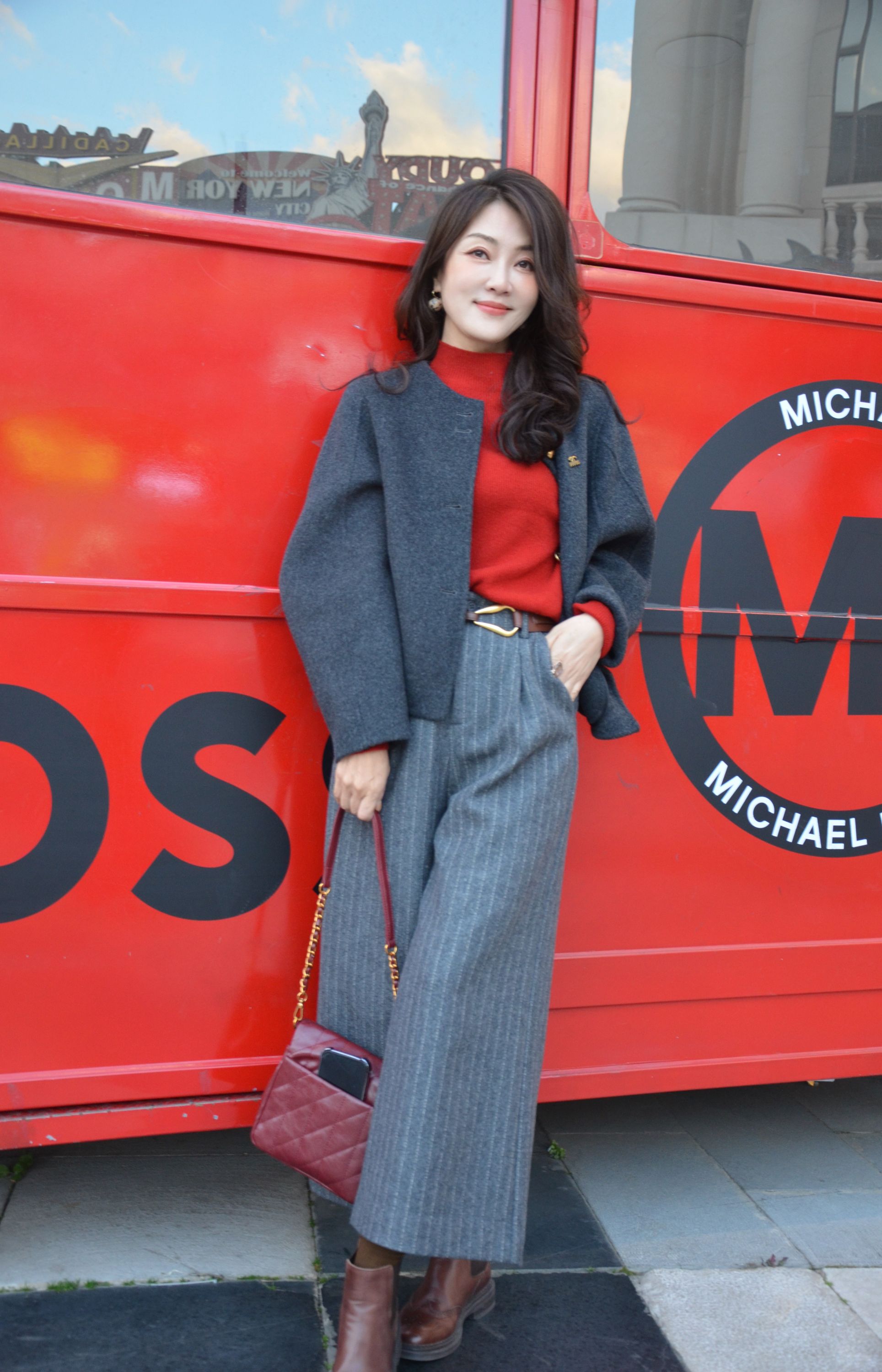 （现货）小众设计款八分羊毛阔腿裤