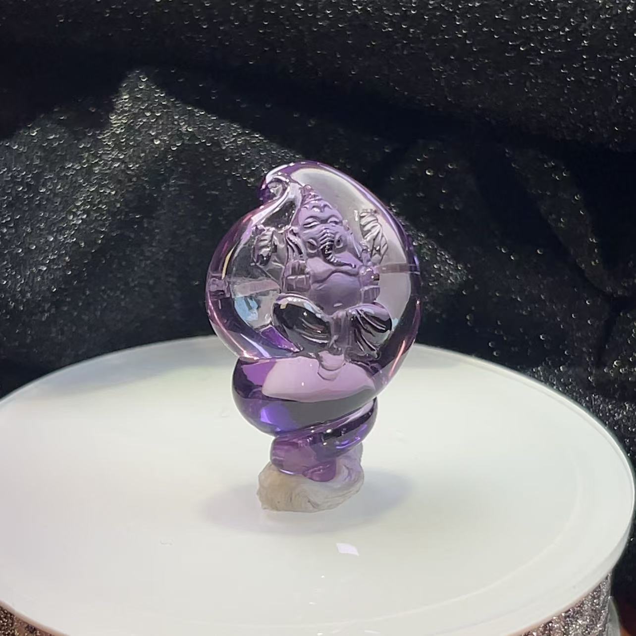  天然紫水晶象神吊坠