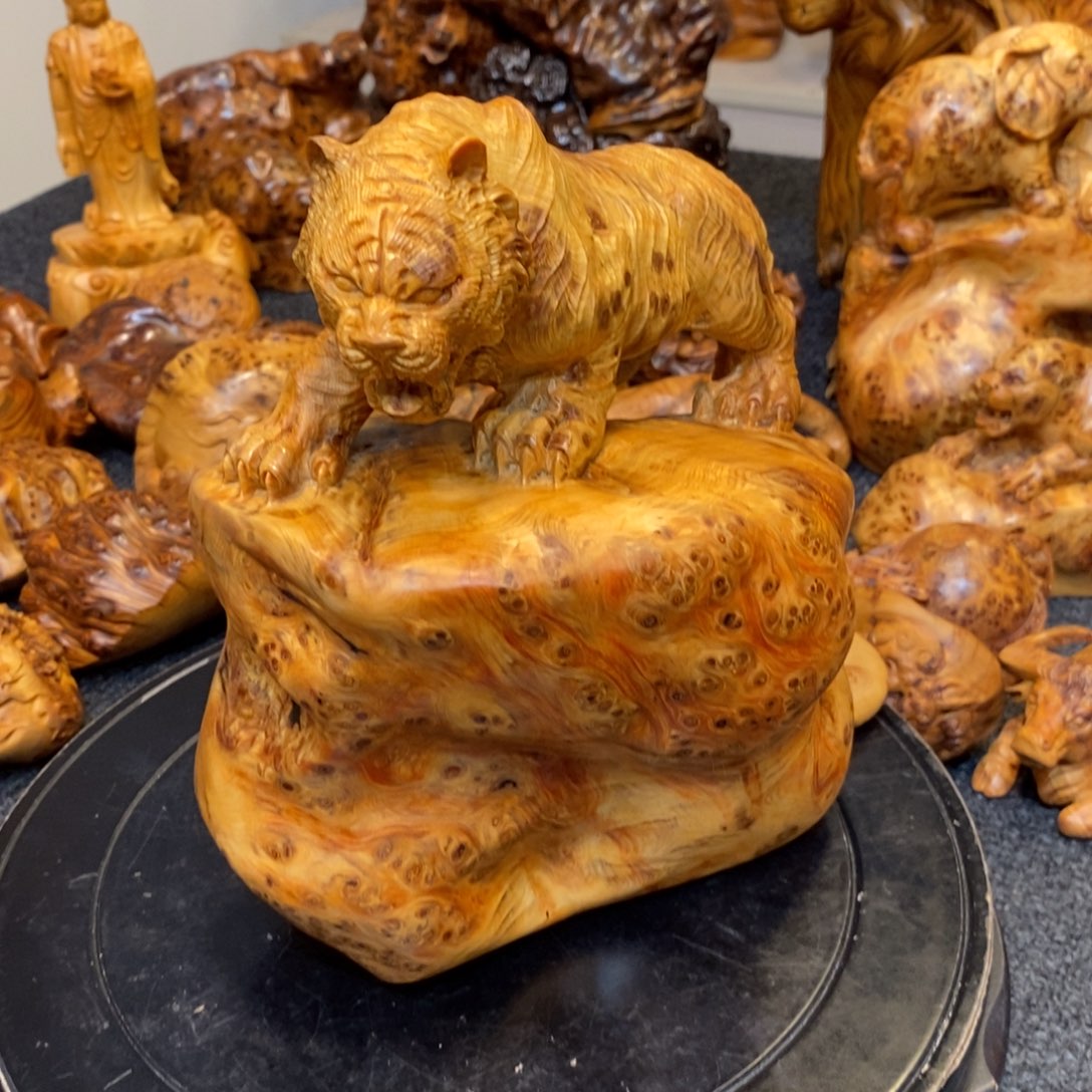 柏木（崖柏）太行精品陈化玉化瘤疤老虎摆件