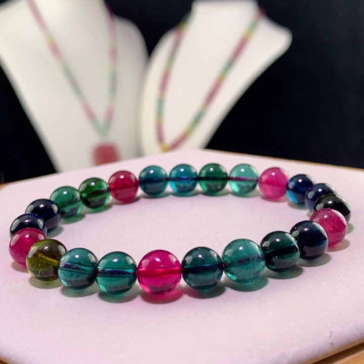 双色碧玺手链未镶嵌