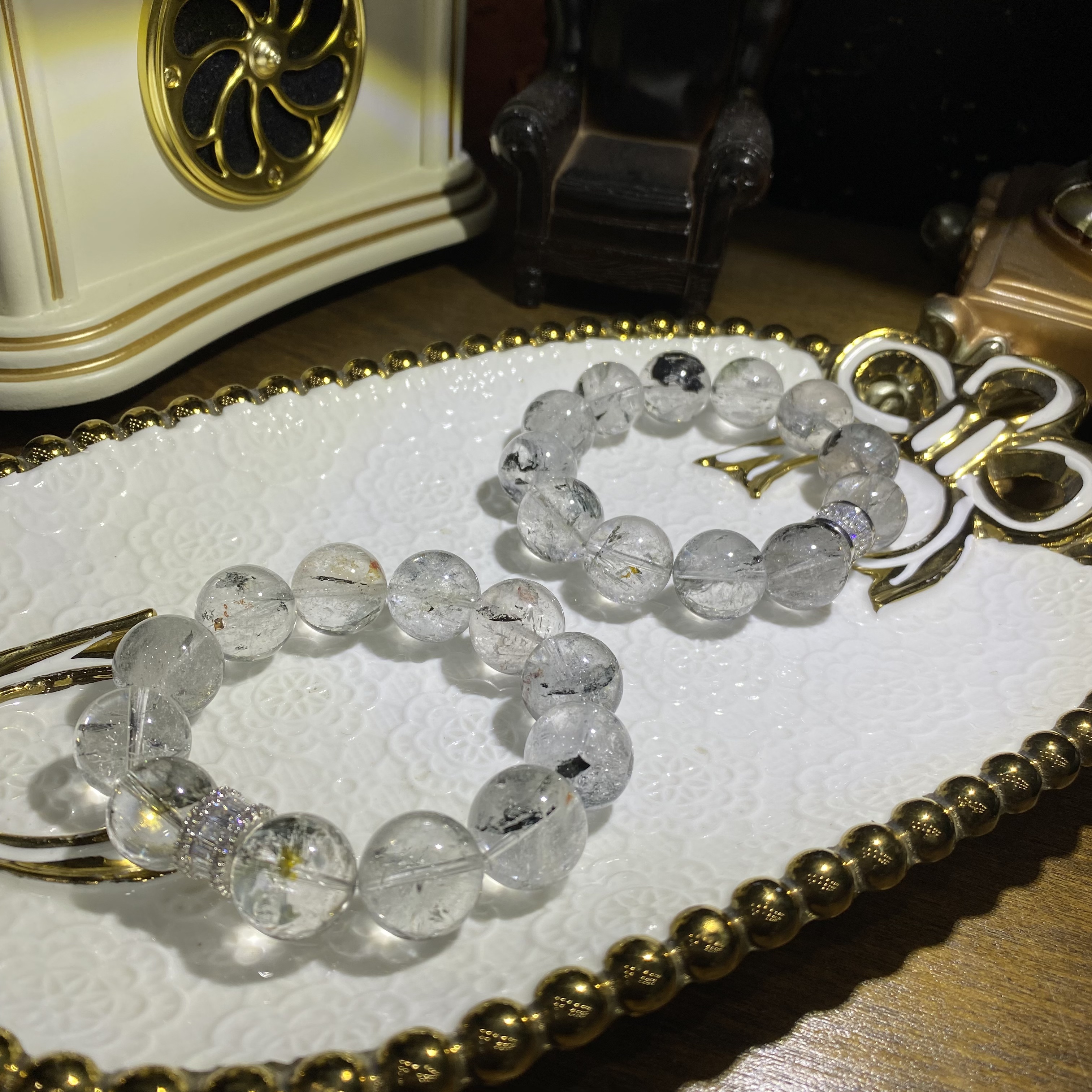 V825-高品质大颗粒天然闪灵水晶手链-多样性发其一