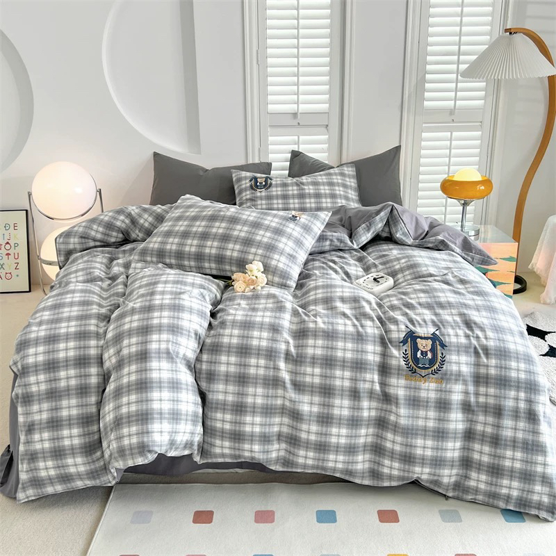 轻奢TEDDY ZOO泰迪全棉色织刺绣水洗棉四件套 学生宿舍三件套