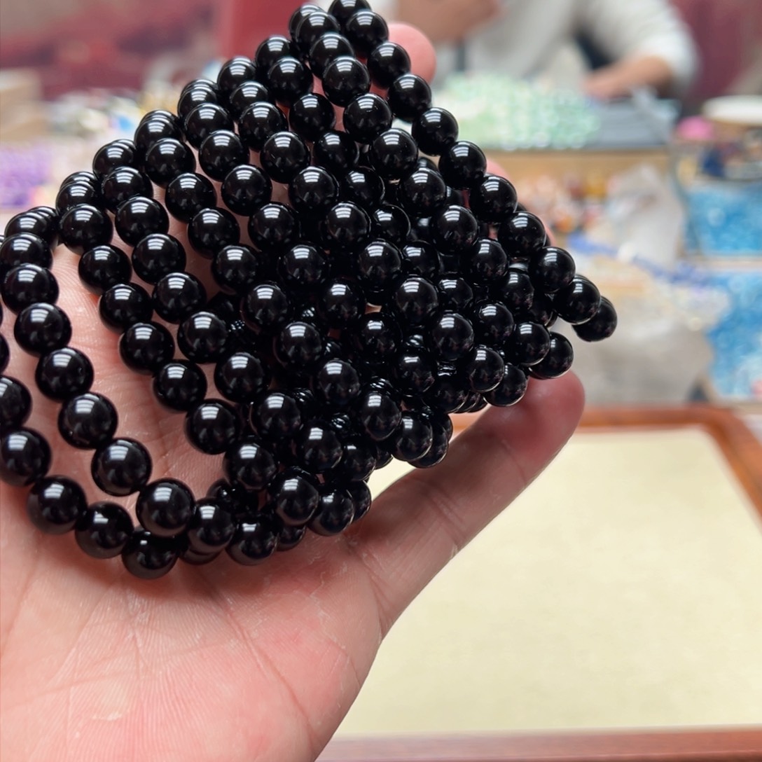 未镶嵌手链水晶黑曜石8