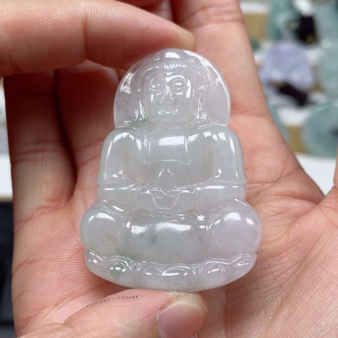 翡翠颈饰未镶嵌天然翡翠A货观音000号