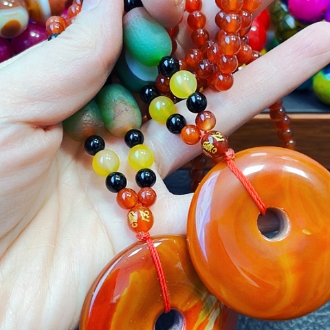 玛瑙/玉髓手链未镶嵌战国红