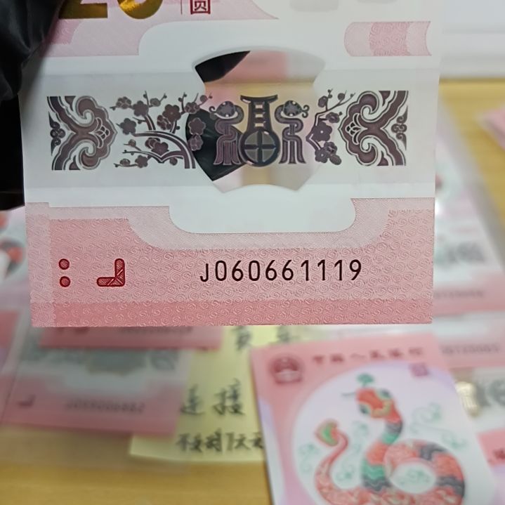 塑料蛇钞号码如图所示060661119