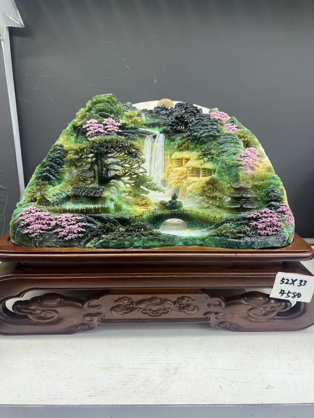 天然玉石山水长52高33