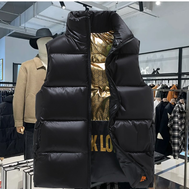 黑金马甲情侣同款黑色经典马甲时尚百搭保暖外套韩版修身款式