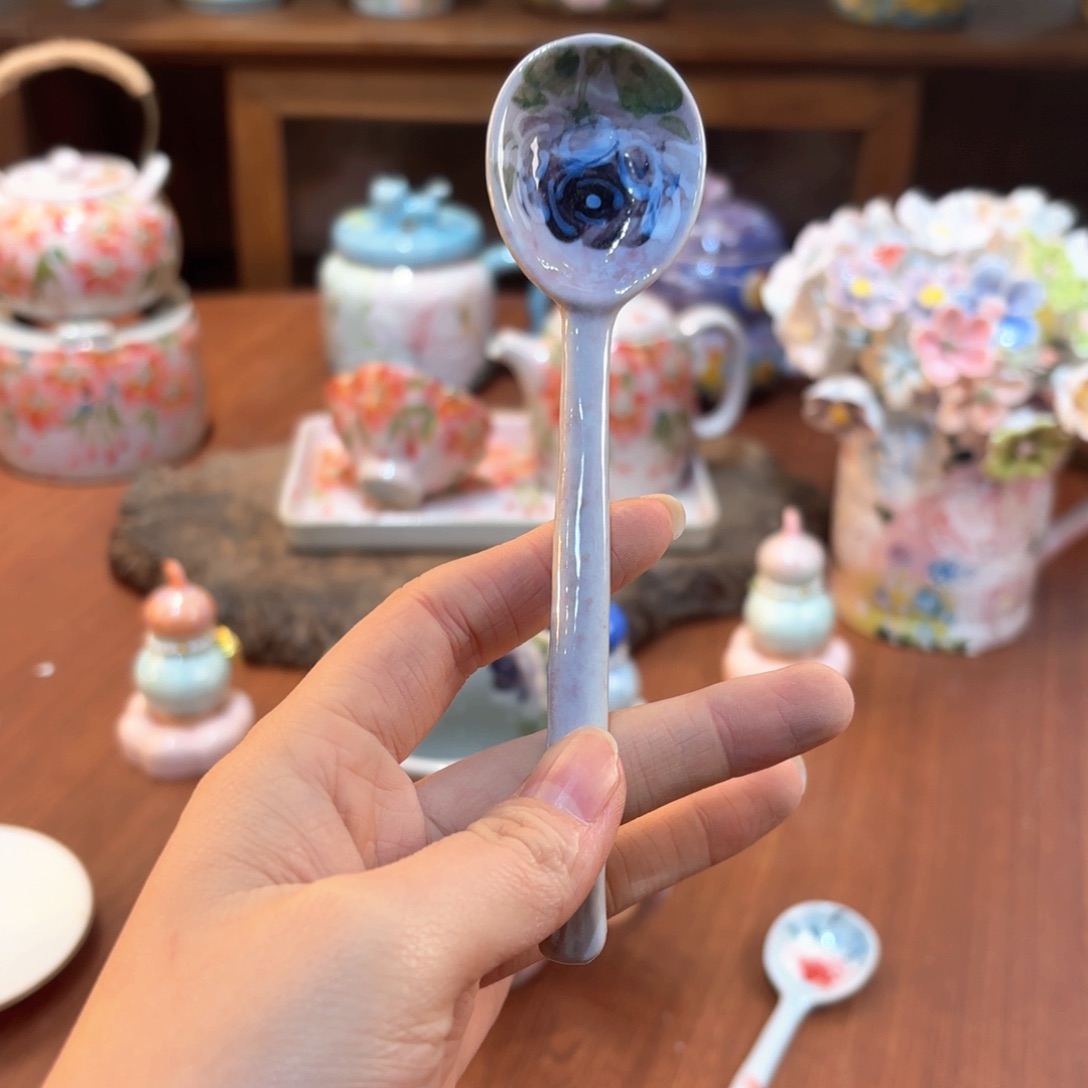 景德镇手绘高温釉下彩陶瓷茶具