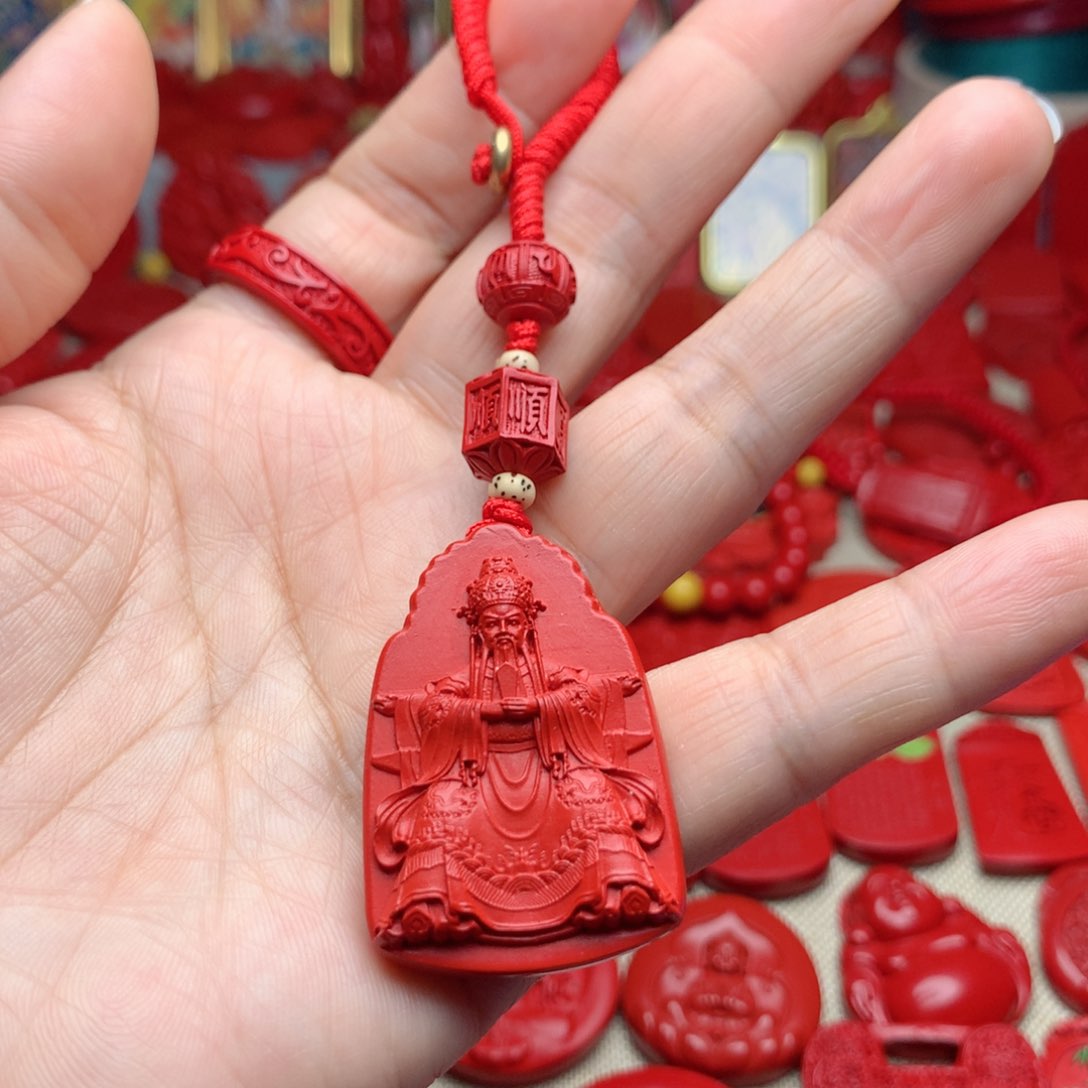 天然辰砂工艺品朱砂钥匙扣包包挂