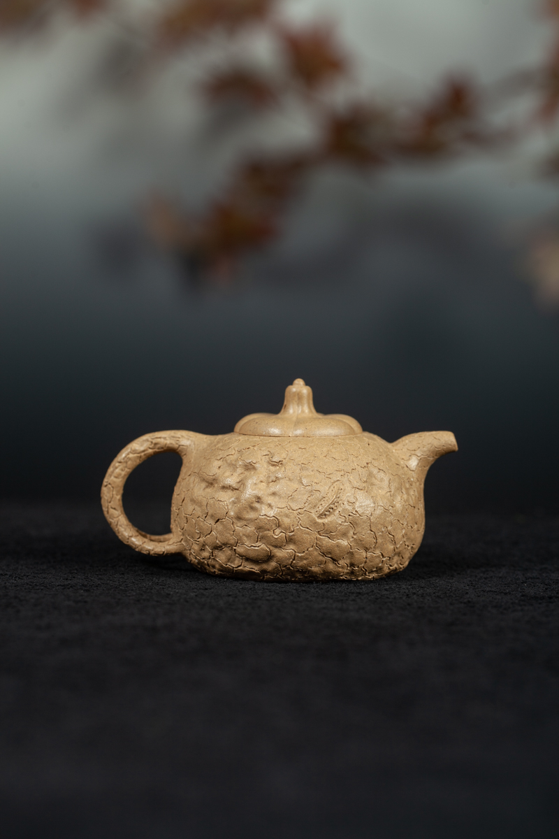 【恒砂】宜兴原矿黄金段泥精工半手供春壶约150cc宽口小容量精美