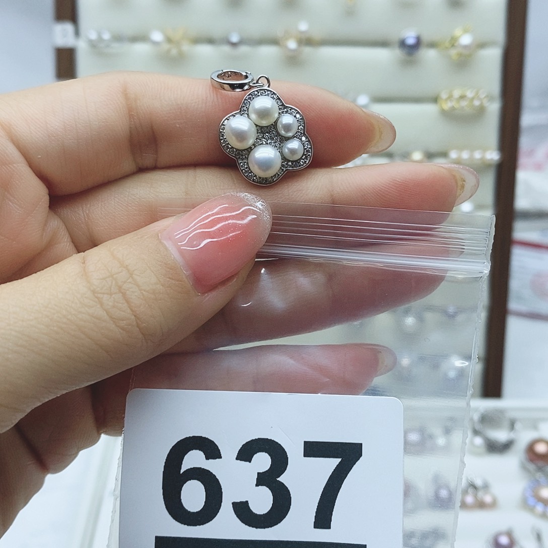 淡水珍珠戒指银S925镶嵌637