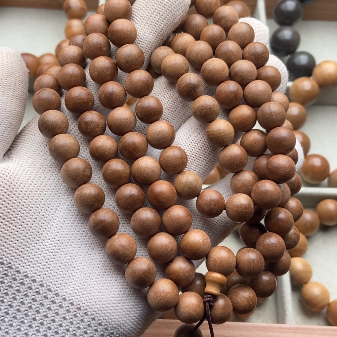 顺***缘檀香木手串/手链1.0老山檀香红肉奶香瑕疵念珠
