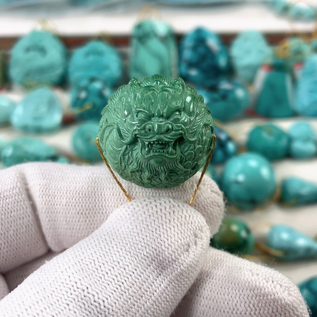 绿松石未镶嵌车挂尺寸24.5