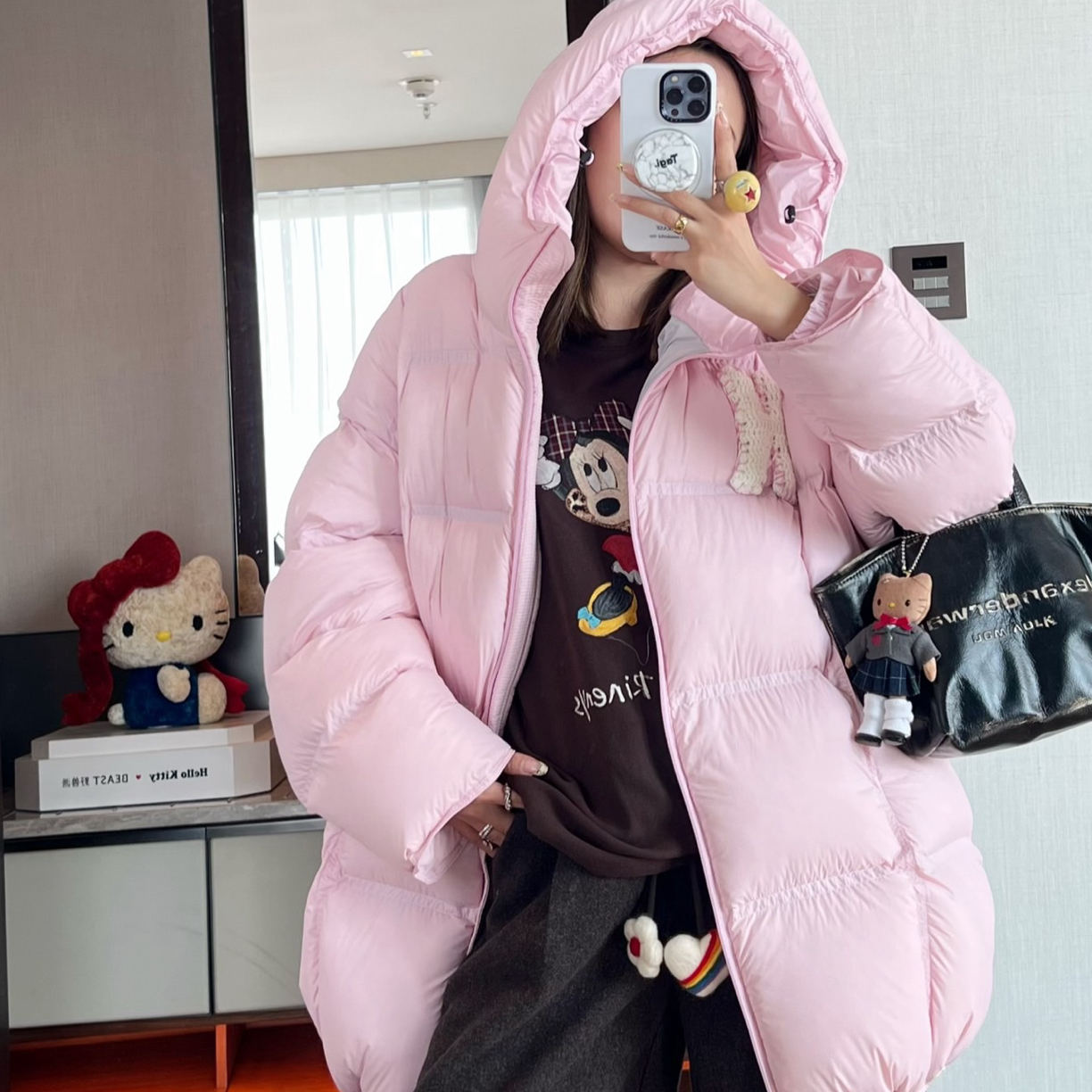 欧洲站5906#Bohan秀秀家2025冬季新款云朵泡芙连帽中长款羽绒服