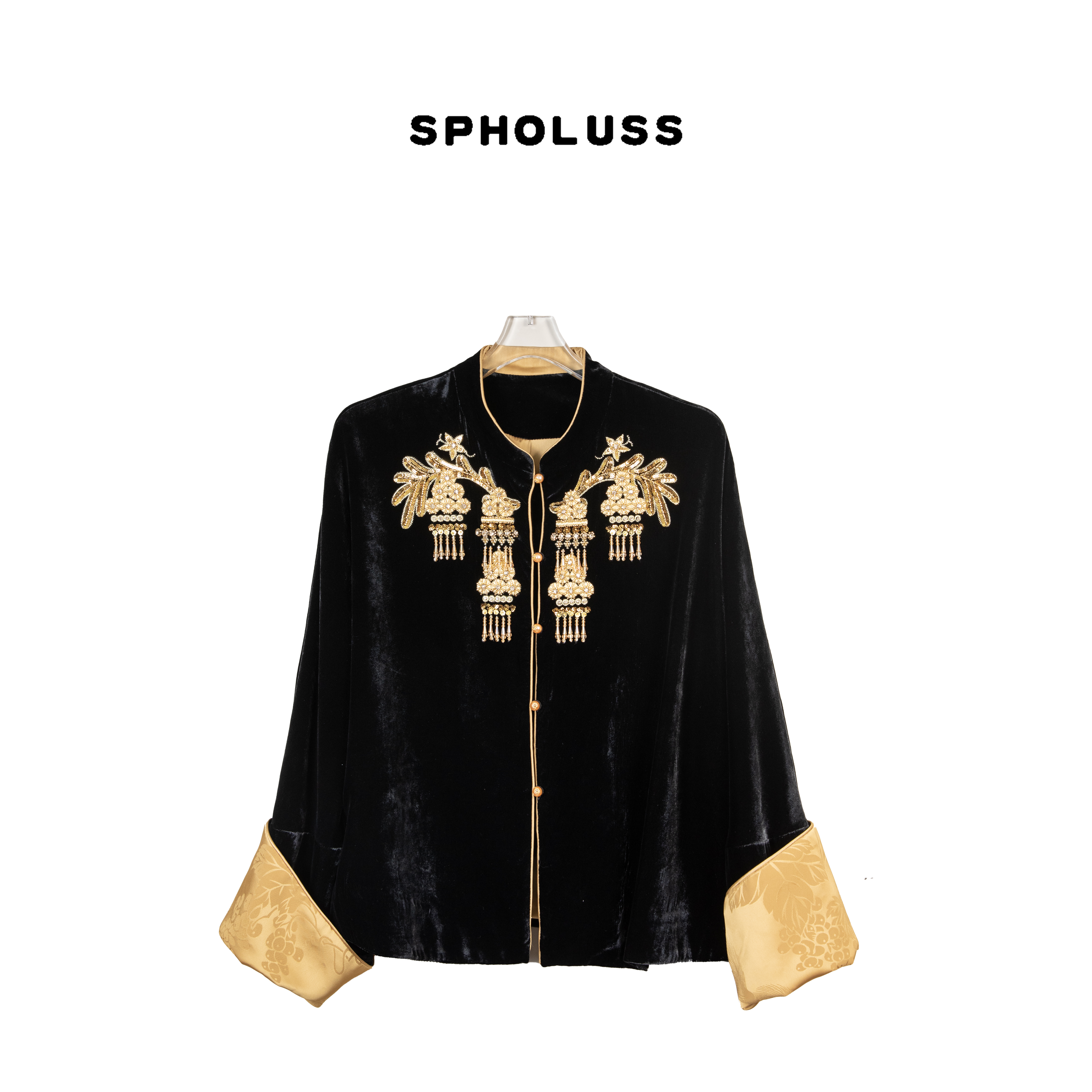 【丝芙玉禄】【K481】重磅100%真丝丝绒重工钉钻真丝丝绒外套