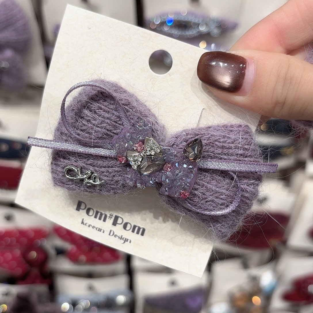 布艺铁合金小狗丝带压夹一个