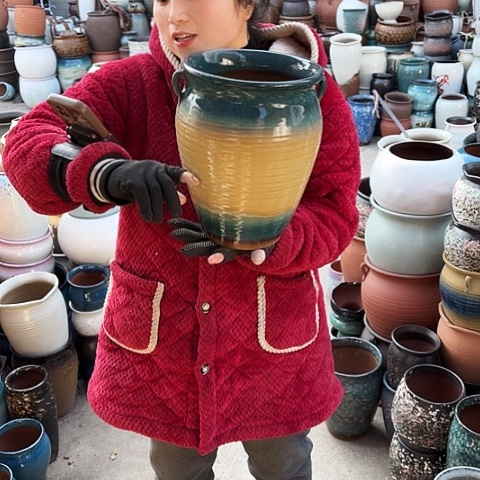 口20高27瑕疵盆子。