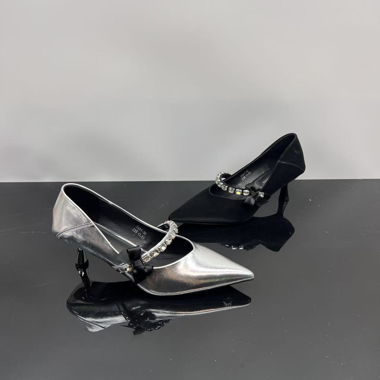 夏季新款舒适尖头单鞋时尚粗跟浅口单鞋 X 检  3301-36