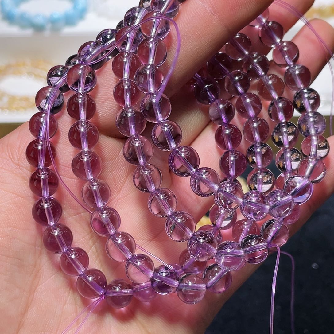水晶手链未镶嵌玻利维亚紫水晶8.2多样性任发其一